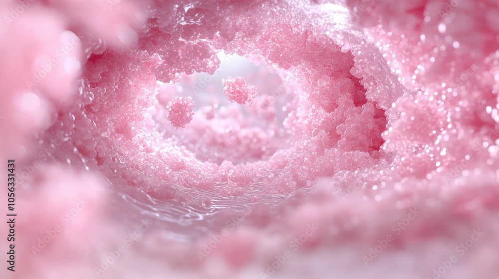 Fototapeta premium Exploring the beauty of pink salt formation in a natural mineral cave during daylight