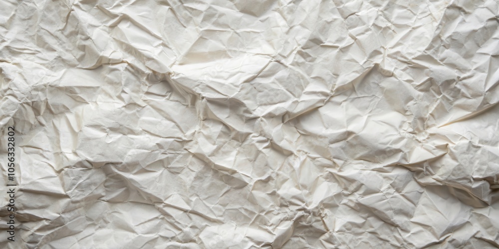 A Close-Up View of a Crumpled White Paper with Deep Creases and Wrinkles, Capturing the Texture and Abstract Beauty of a Discarded Material A Close-Up View of a Crumpled White Paper with Deep Creases and Wrinkles, Capturing the Texture and Abstract Beauty of a Discarded Material