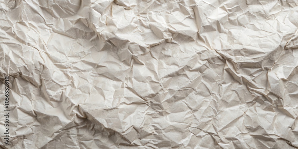 Fototapeta premium A Close-Up Texture of Crumpled Paper with a Wrinkled Surface, Demonstrating the Random and Unpredictable Nature of This Common Material
