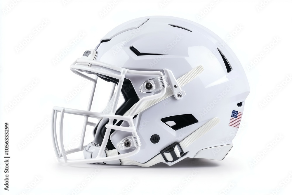 American football helmet with selective focus and copy space for text American football helmet with selective focus and copy space for text