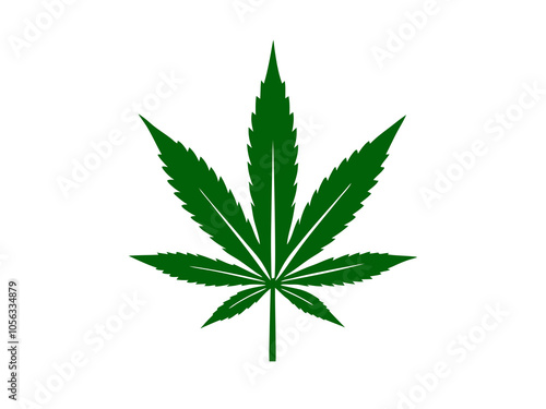 cannabis leaf isolated on white