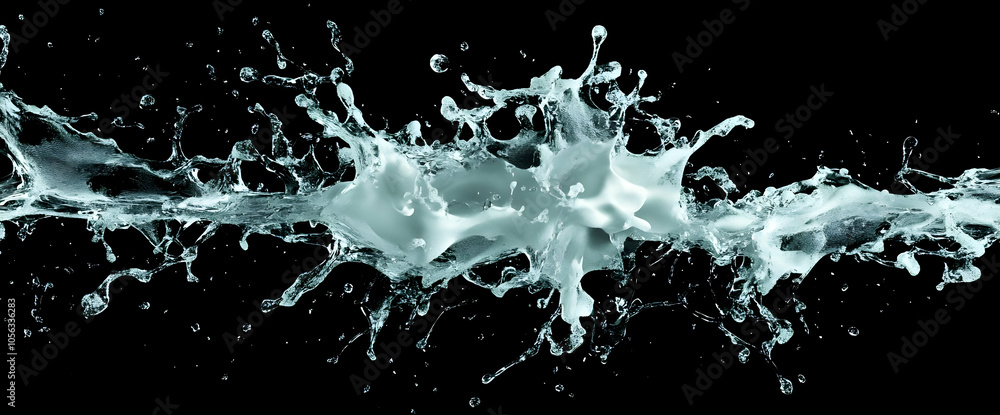 A dynamic splash of water against a black background, showcasing fluid motion and energy. A dynamic splash of water against a black background, showcasing fluid motion and energy.