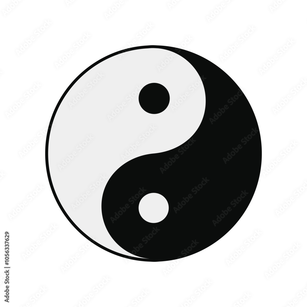 Decorative Yin Yang symbol of a balance between two opposites isolated on white background Decorative Yin Yang symbol of a balance between two opposites isolated on white background