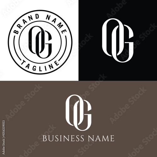 OG monogram text initials logo design. OG or GO logo design collections, Luxury OG logo ideas, Luxury OG badge monograms, OG monograms, OG letter vector design templates, OG logo creative ideas, 