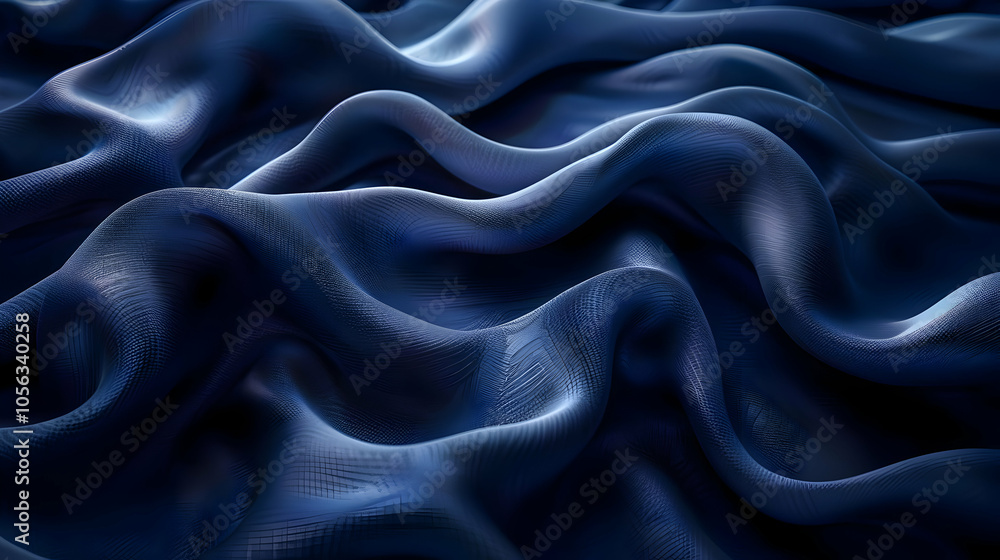 Obraz premium Abstract Blue 3D Wavy Background