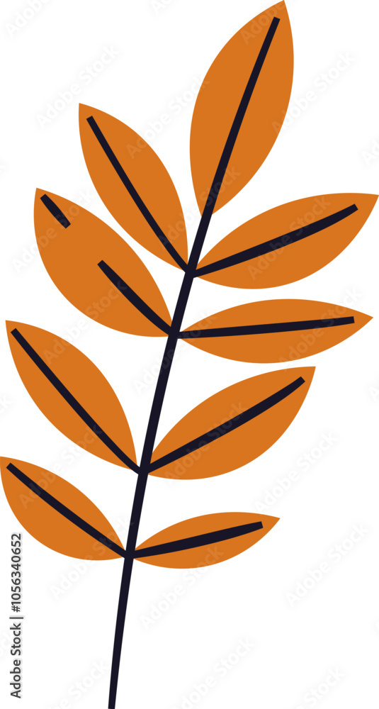 Hand Drawn Leaves Branch Hand Drawn Leaves Branch