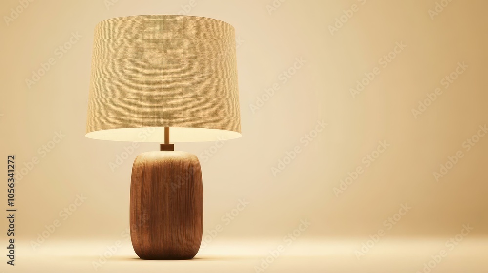 A sleek wooden lamp with a soft beige shade adds charm and warmth to any space, beautifully illuminating your decor. A sleek wooden lamp with a soft beige shade adds charm and warmth to any space, beautifully illuminating your decor.