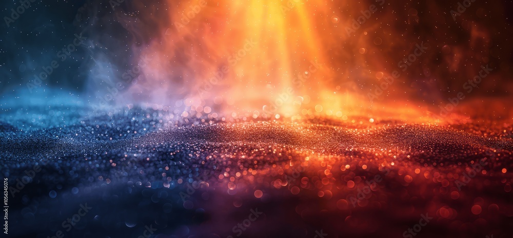 Grainy Gradient Background with Colorful Light Beams in Blue and Orange Grainy Gradient Background with Colorful Light Beams in Blue and Orange