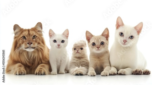 Five Adorable Kittens Together