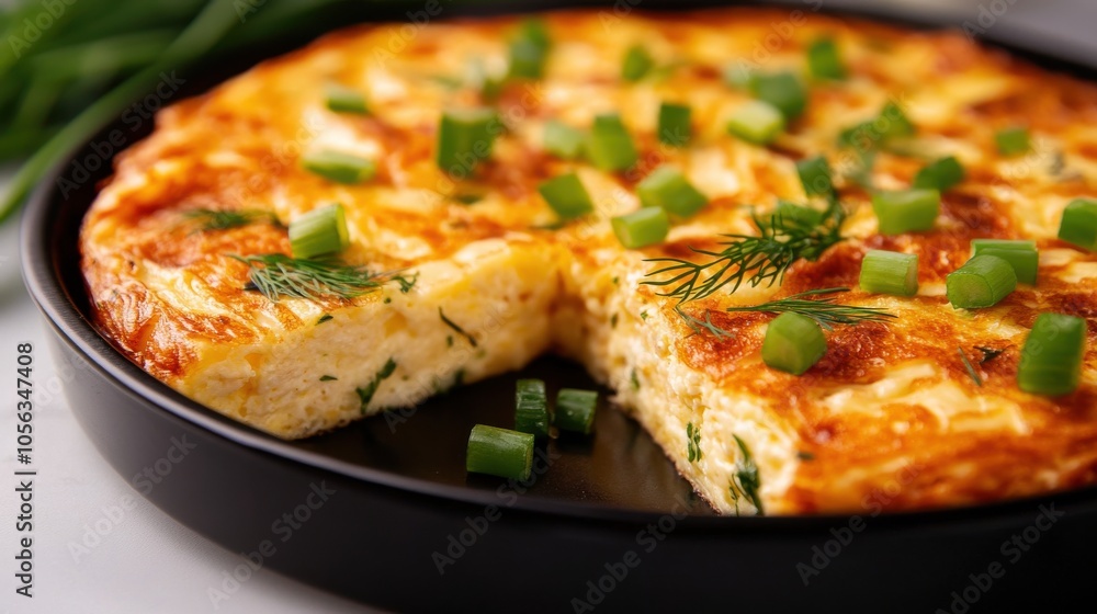 Fresh Herb Infused Omelette with Dill Garnish Fresh Herb Infused Omelette with Dill Garnish
