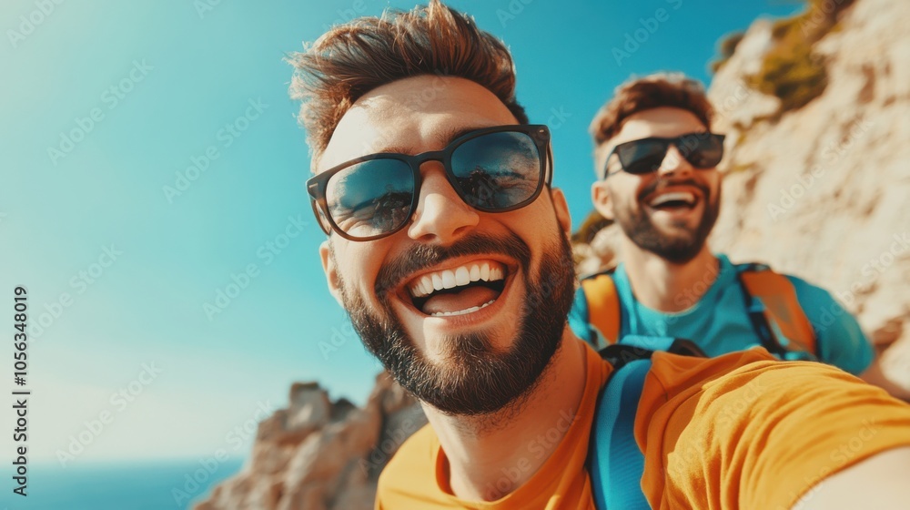 Obraz premium Friends Laughing During Outdoor Adventure