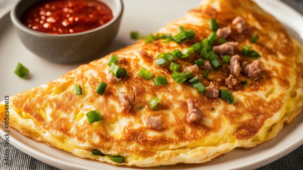 Savory Pork Omelette with Green Onions Savory Pork Omelette with Green Onions