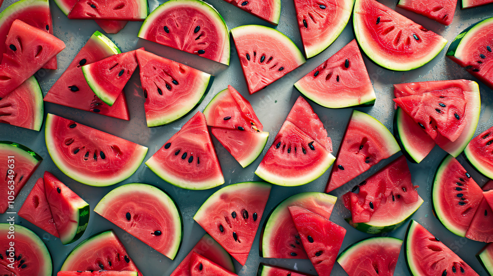 Heap of watermelon slices as background Heap of watermelon slices as background