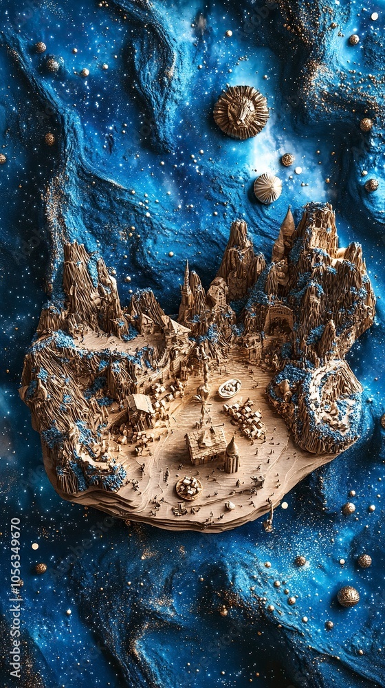 Fototapeta premium christmas nativity scene, background blue galaxy, ,generative ai