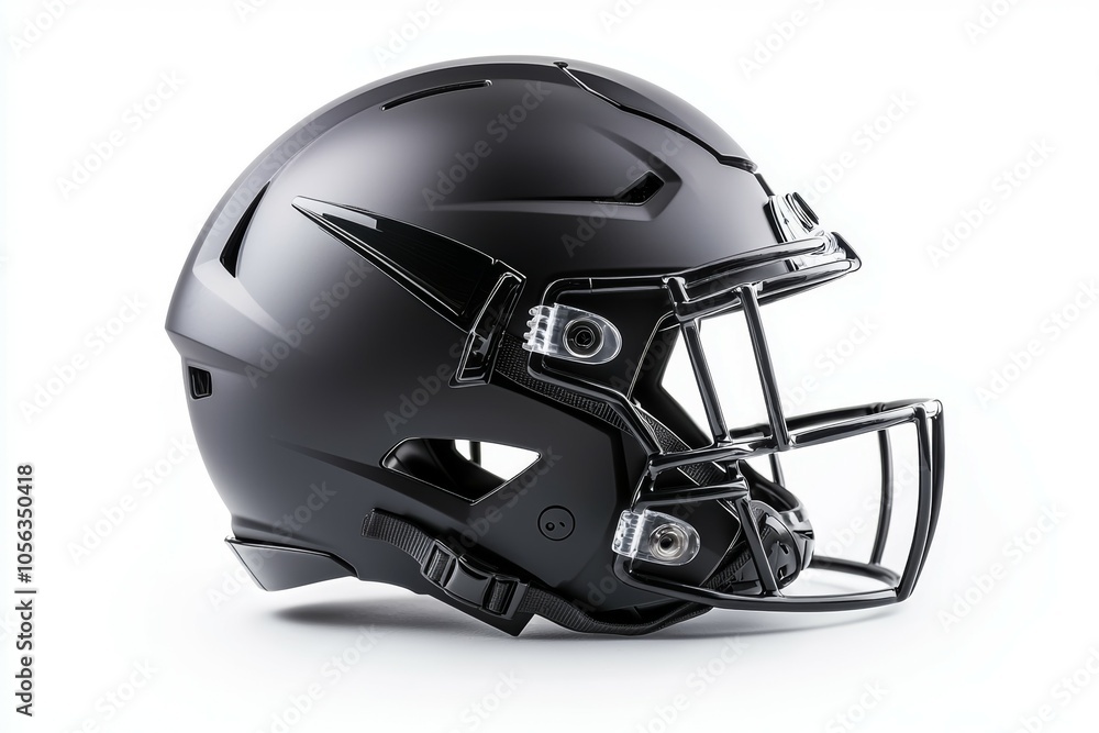 Fototapeta premium American football helmet. Backdrop with selective focus and copy space for text