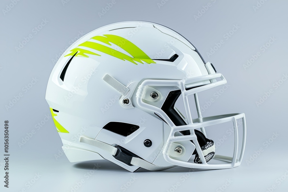 Fototapeta premium American football helmet. Backdrop with selective focus and copy space for text