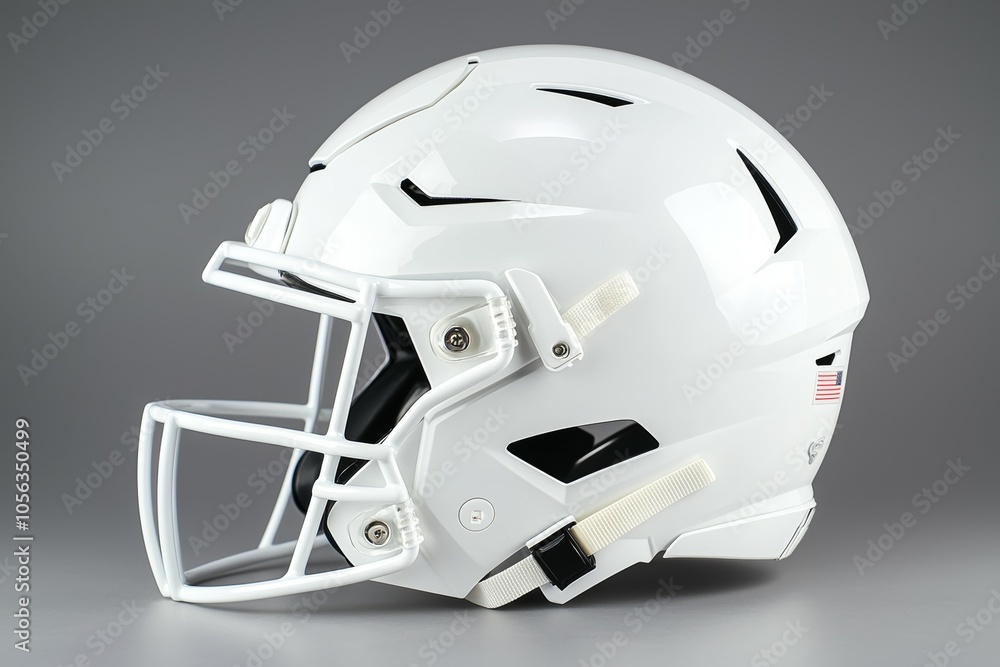 Fototapeta premium American football helmet. Backdrop with selective focus and copy space for text