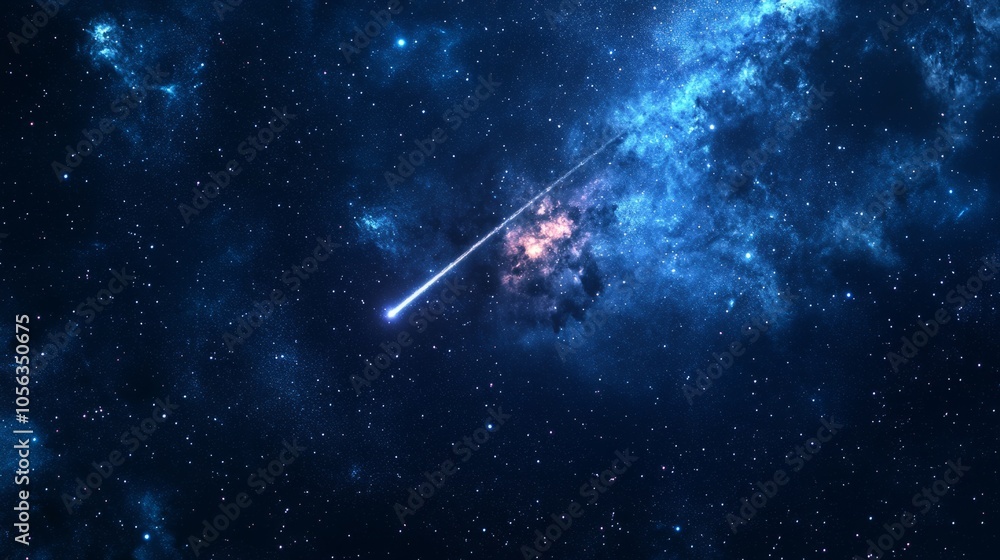 Comet tail in deep space. generative ai Comet tail in deep space. generative ai