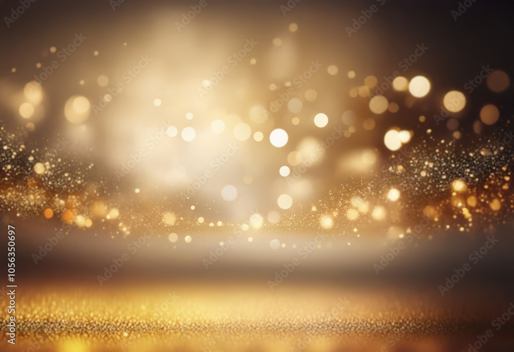A dark background with a wave of glittering gold light that fades into soft bokeh. A dark background with a wave of glittering gold light that fades into soft bokeh.