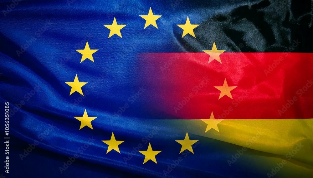 Background showing components of the flags from Germany and European Union Background showing components of the flags from Germany and European Union
