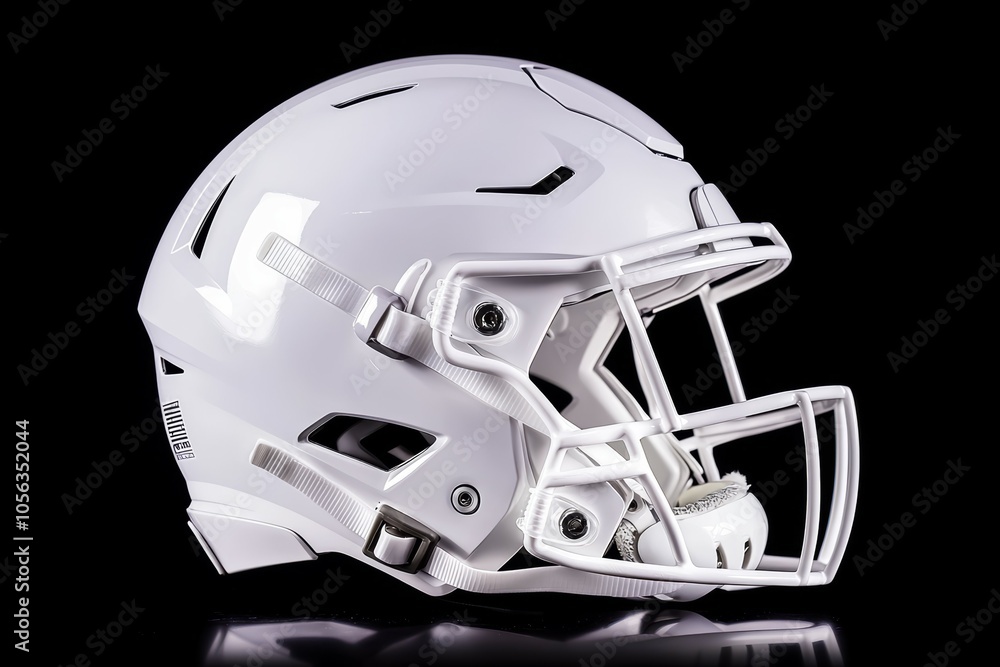 Fototapeta premium American football helmet. Backdrop with selective focus and copy space for text