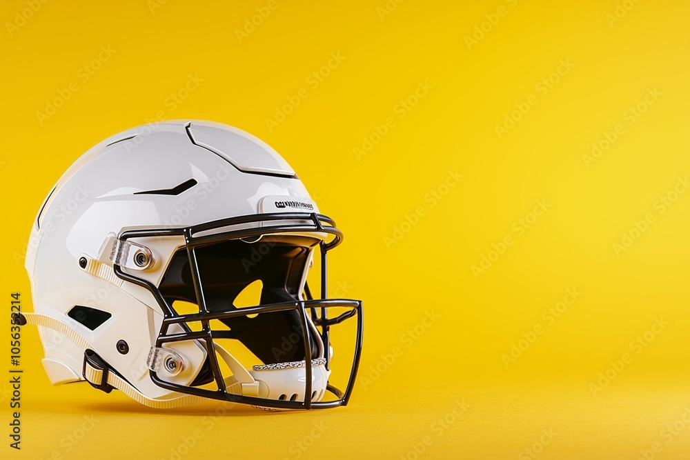 Fototapeta premium American football helmet. Backdrop with selective focus and copy space for text