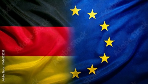 Background showing components of the flags from Germany and European Union