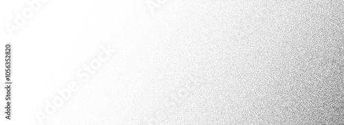 Stippled vanishing gradient texture. Fading corner grain dotted background. Grunge sprayed noise surface. Black vanishing dots, speckles, particles, specks, dust. Vector halftone grit sand overlay