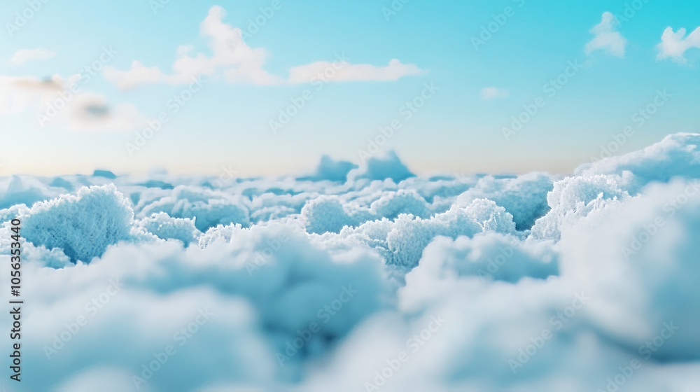 A scenic view of fluffy white clouds against a blue sky. A scenic view of fluffy white clouds against a blue sky.