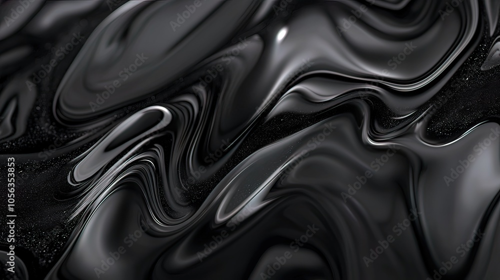 Obraz premium Abstract Black Liquid Swirls