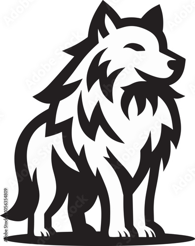 Wolf simple isolated logo design art