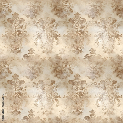 Wallpaper Mural Seamless Beige Velvet Damask Texture Torontodigital.ca