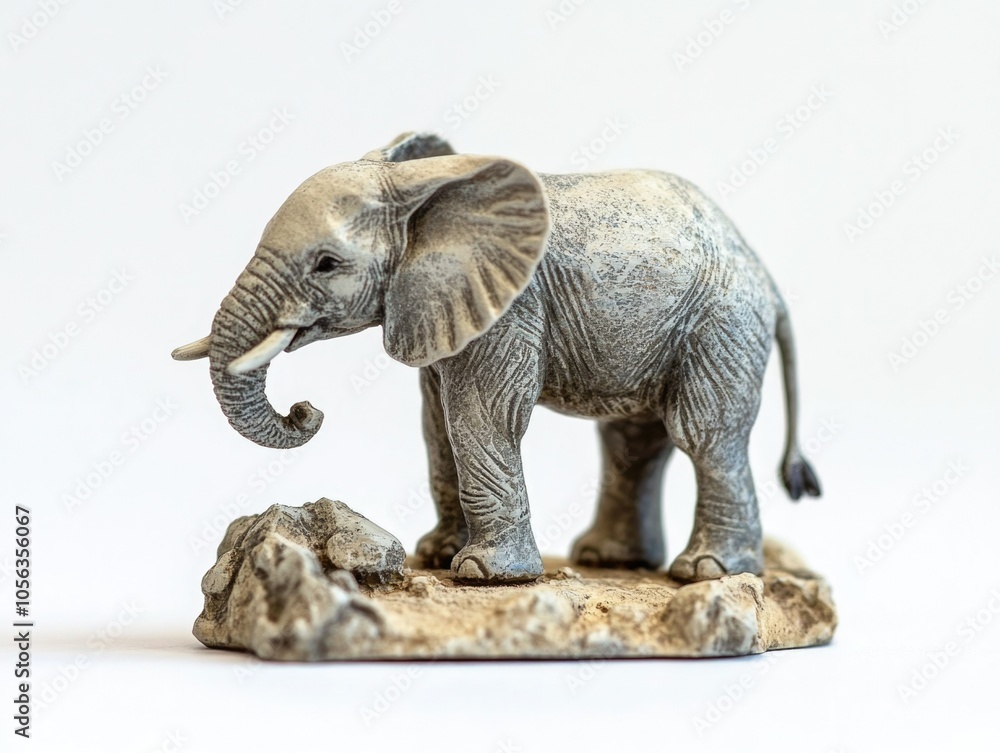 Fototapeta premium Handcrafted elephant figure, safari-inspired collectible, nature decor model
