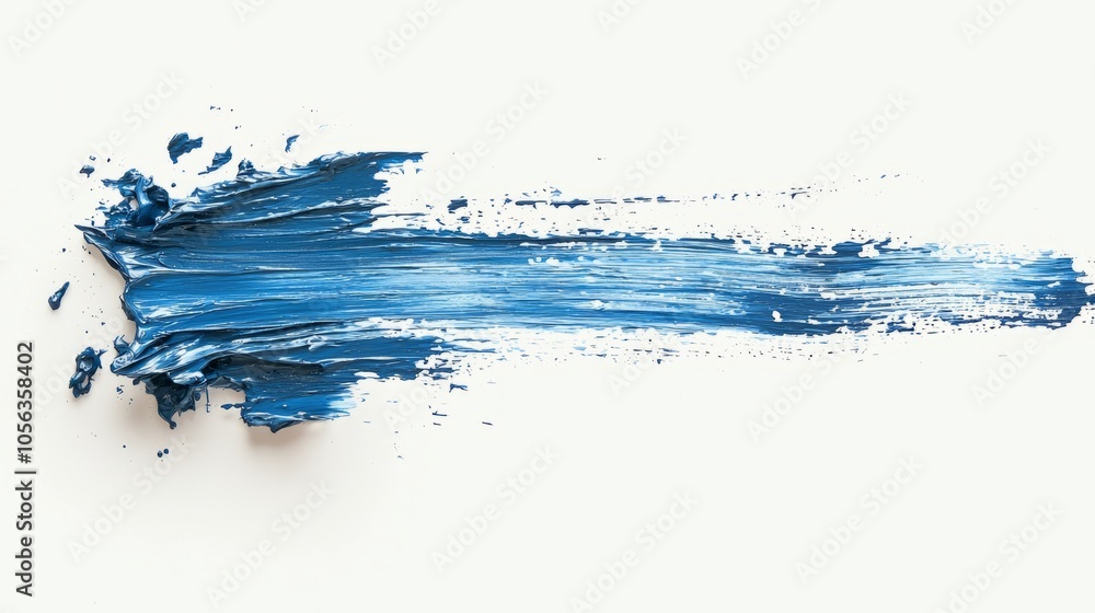 Abstract blue paint stroke on white background. Abstract blue paint stroke on white background.
