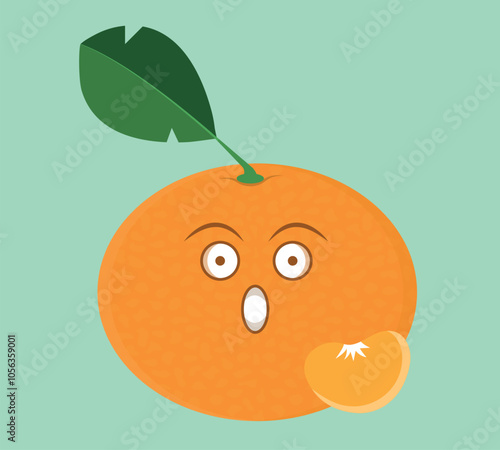 tangerine fruit vector illustration