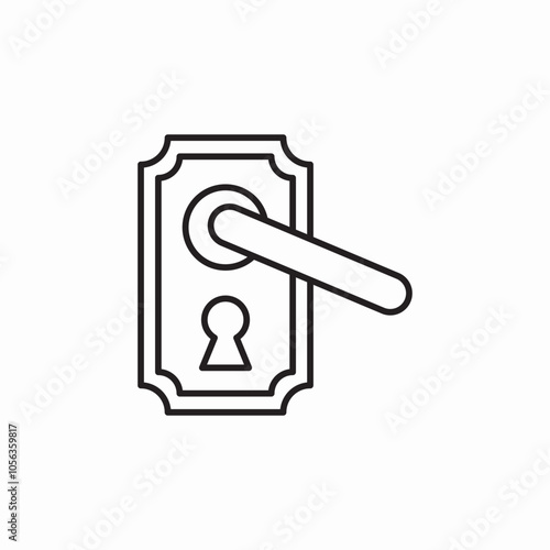 door handle icon sign vector