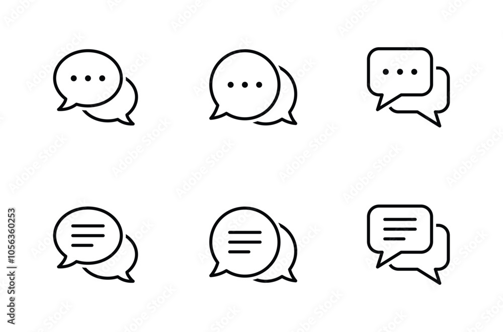 Chat Bubble Icon set. Chat, message, message, sms, chatting, talk line icon vector Chat Bubble Icon set. Chat, message, message, sms, chatting, talk line icon vector