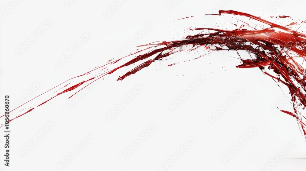 Abstract red paint splatter on a white background. Abstract red paint splatter on a white background.