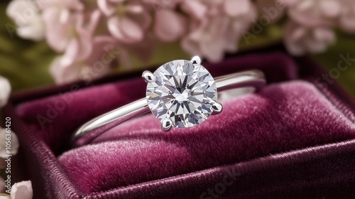 Elegant Diamond Ring in Velvet Box