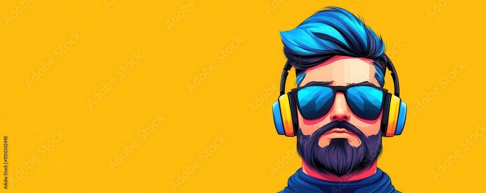Streamer character flat design, top view, geometric theme, cartoon drawing, vivid Streamer character flat design, top view, geometric theme, cartoon drawing, vivid