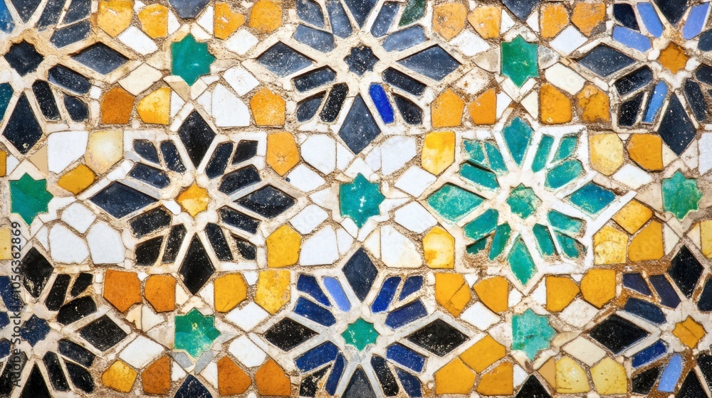 Colorful Mosaic Pattern in Vibrant Shades and Shapes Colorful Mosaic Pattern in Vibrant Shades and Shapes