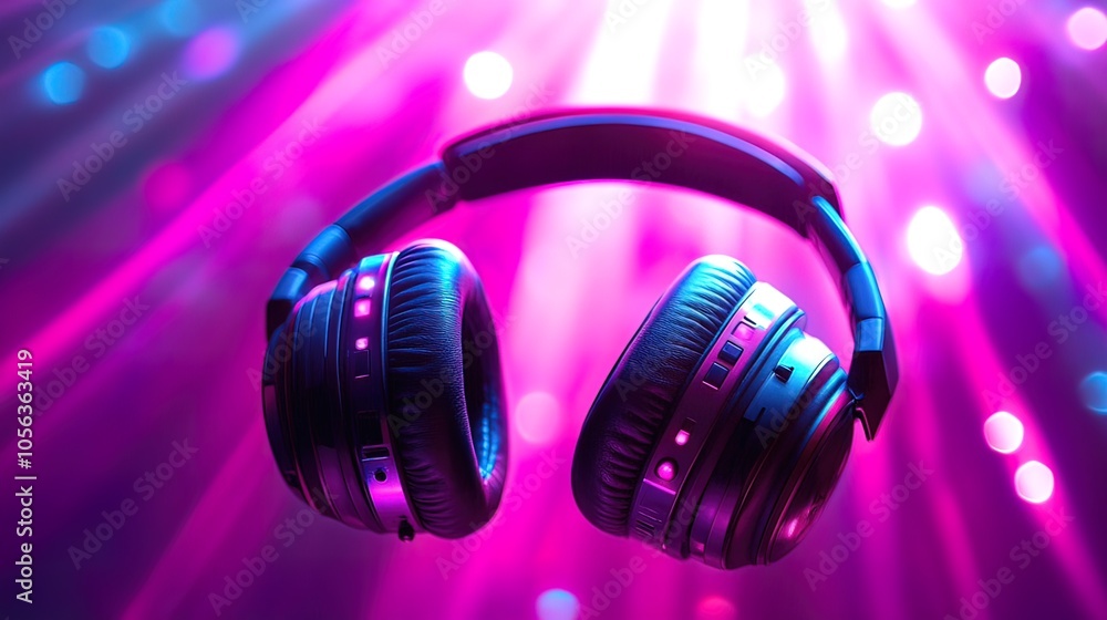 Headphones in a Neon Glow Headphones in a Neon Glow