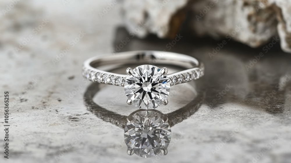 Elegant Diamond Ring with Sparkling Accents Elegant Diamond Ring with Sparkling Accents