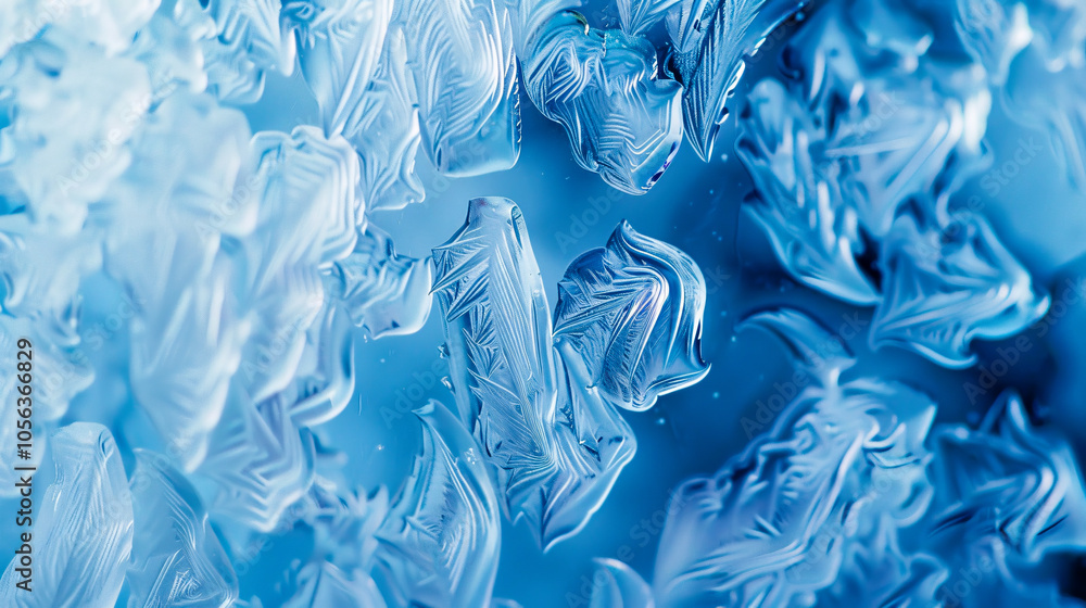 Obraz premium Detailed blue ice texture patterns.