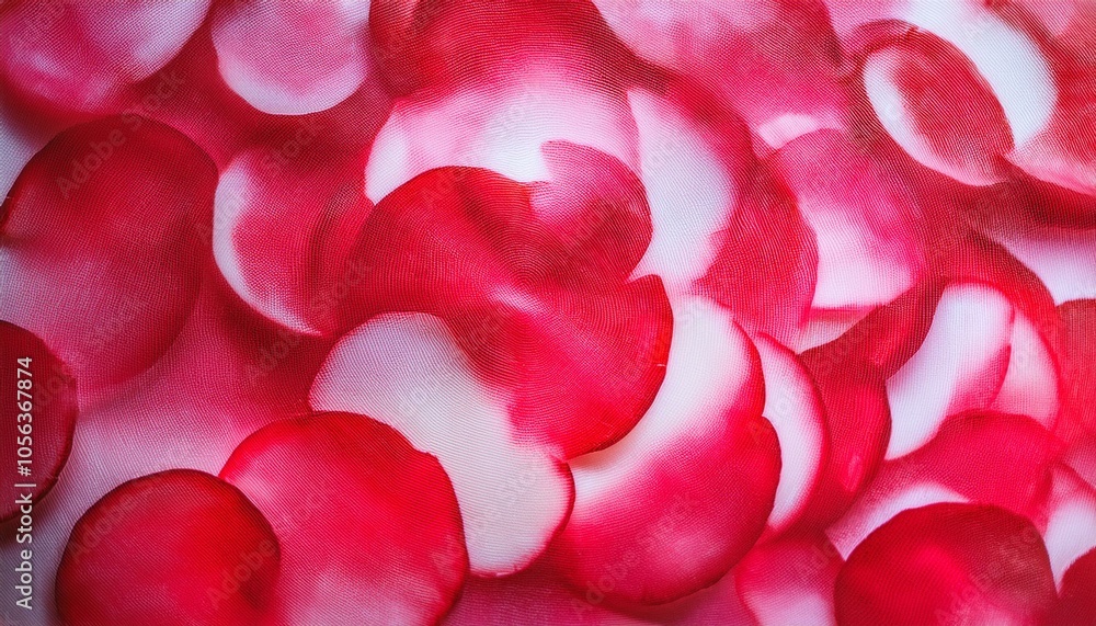 Thinly sliced radishes in red Thinly sliced radishes in red