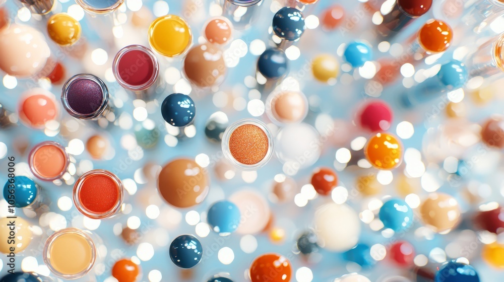Colorful balls on a blue background with a soft focus. Colorful balls on a blue background with a soft focus.