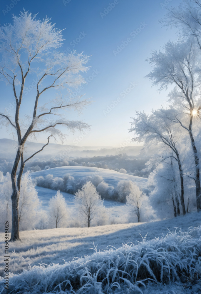 Obraz premium winter landscape with trees