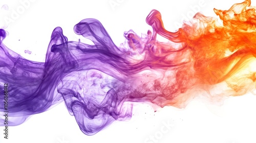 Clean white background displaying vibrant purple and orange flames, offering a visually stunning and dynamic flame pattern