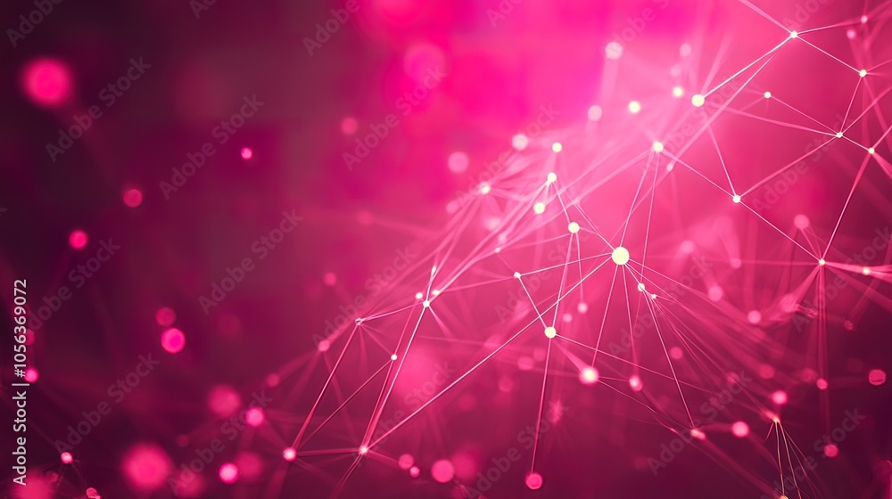 Abstract Pink Network with Glowing Points Abstract Pink Network with Glowing Points