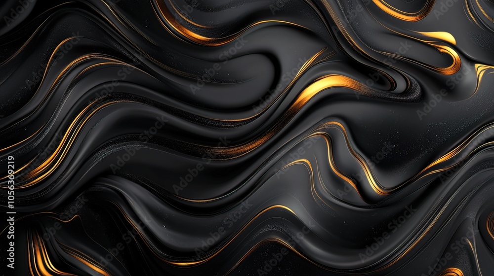 Obraz premium Abstract Black and Gold Swirling Texture